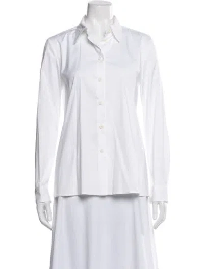 Pre-owned Prada 2022 Long Sleeve Button-up Top W/ Tags In White