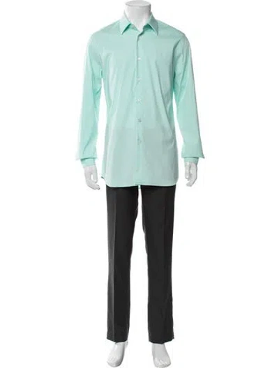 Pre-owned Prada 2022 Long Sleeve Dress Shirt In Blue
