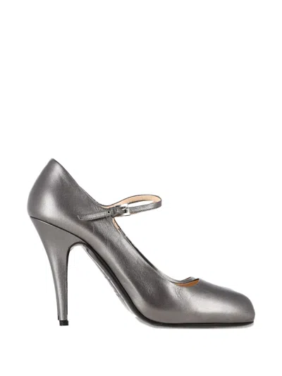 Pre-owned Prada 2022 Mary Jane Leather Pumps In Silver