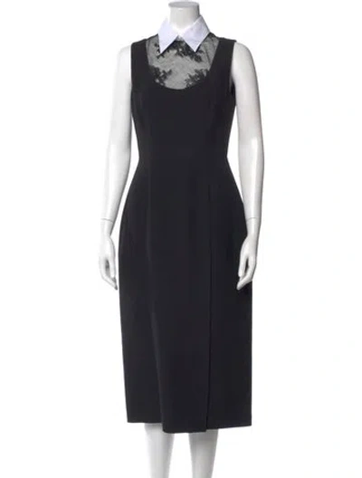 Pre-owned Prada 2022 Midi Length Dress In Black