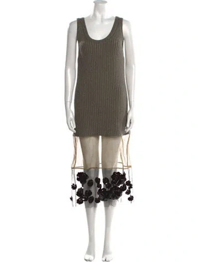 Pre-owned Prada 2022 Midi Length Dress In Gray
