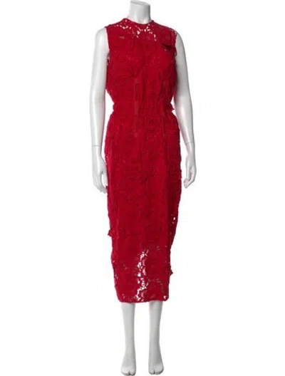 Pre-owned Prada 2022 Midi Length Dress In Red