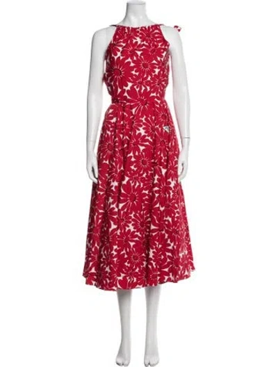 Pre-owned Prada 2022 Midi Length Dress In Red