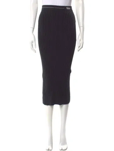 Pre-owned Prada 2022 Midi Length Skirt In Black