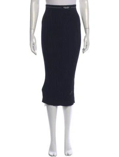Pre-owned Prada 2022 Midi Length Skirt In Black