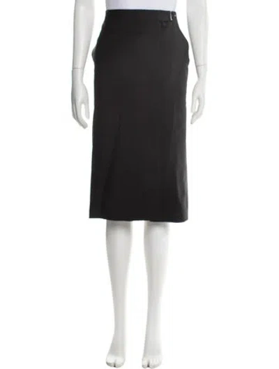 Pre-owned Prada 2022 Midi Length Skirt In Black