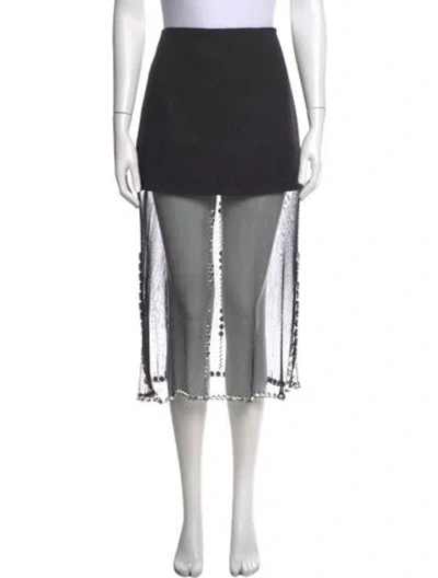 Pre-owned Prada 2022 Midi Length Skirt In Black