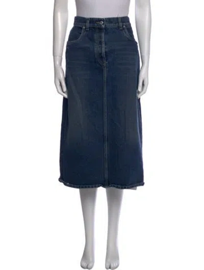 Pre-owned Prada 2022 Midi Length Skirt In Blue