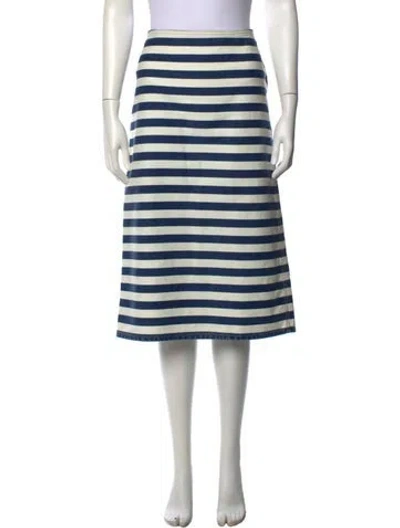 Pre-owned Prada 2022 Midi Length Skirt In Blue/white