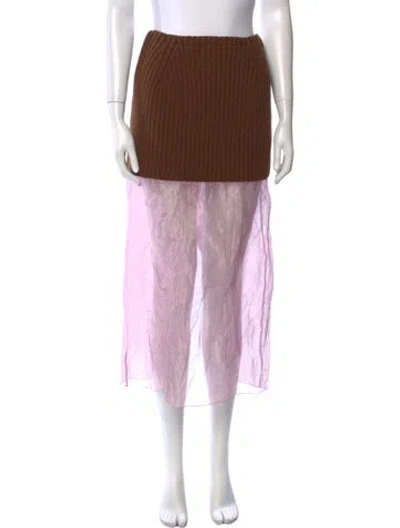 Pre-owned Prada 2022 Midi Length Skirt In Brown