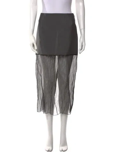 Pre-owned Prada 2022 Midi Length Skirt In Gray