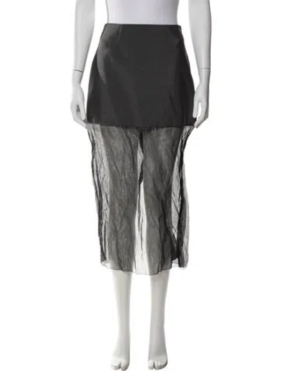 Pre-owned Prada 2022 Midi Length Skirt In Gray