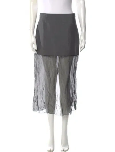 Pre-owned Prada 2022 Midi Length Skirt In Gray