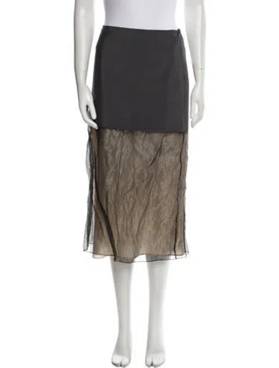 Pre-owned Prada 2022 Midi Length Skirt In Gray