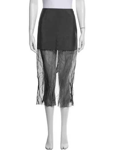 Pre-owned Prada 2022 Midi Length Skirt In Gray