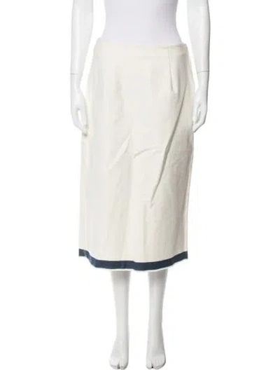 Pre-owned Prada 2022 Midi Length Skirt In White