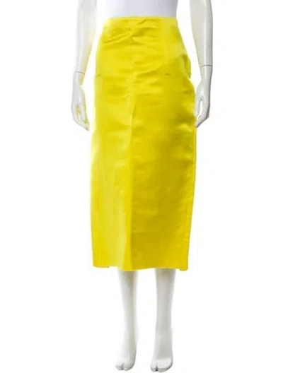 Pre-owned Prada 2022 Midi Length Skirt In Yellow