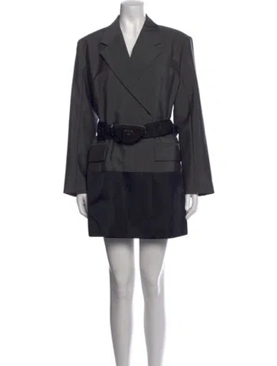 Pre-owned Prada 2022 Mini Dress In Black/grey