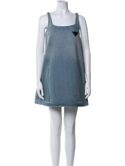 Pre-owned Prada 2022 Mini Dress In Blue