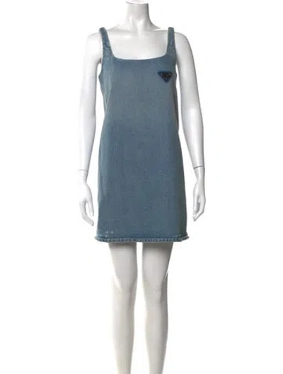 Pre-owned Prada 2022 Mini Dress In Blue