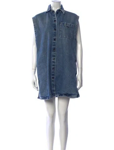 Pre-owned Prada 2022 Mini Dress In Blue