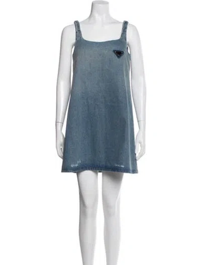 Pre-owned Prada 2022 Mini Dress In Blue