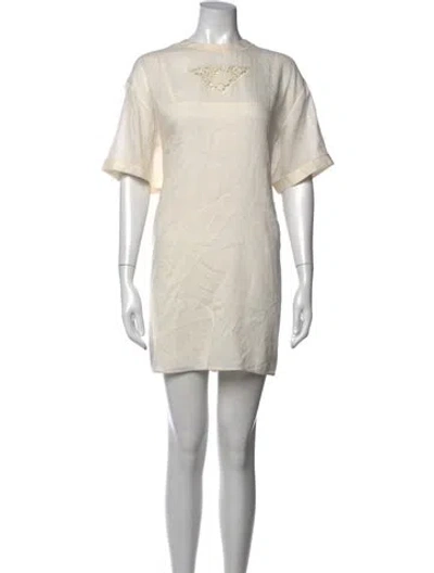 Pre-owned Prada 2022 Mini Dress W/ Tags In Neutral