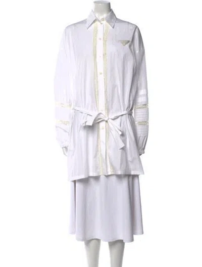 Pre-owned Prada 2022 Mini Dress W/ Tags In White