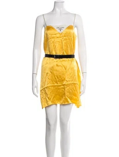 Pre-owned Prada 2022 Mini Dress W/ Tags In Yellow