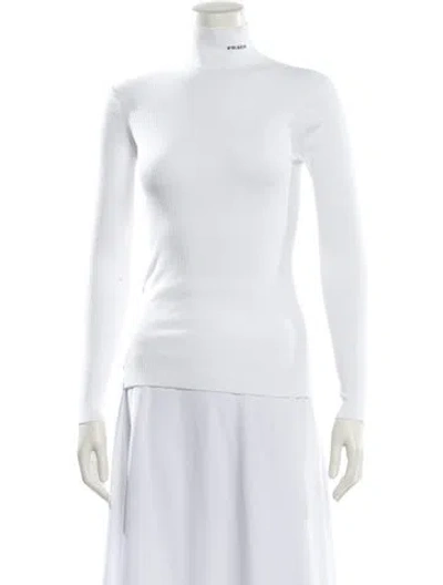 Pre-owned Prada 2022 Mock Neck Sweater In White
