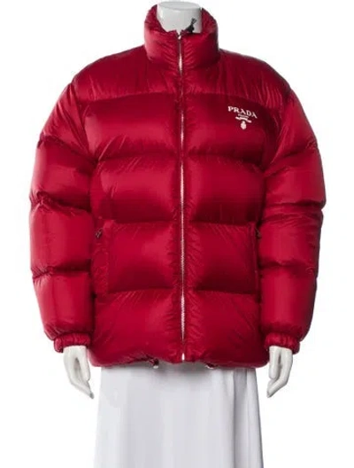 Pre-owned Prada 2022 Nylon Down Jacket In Red