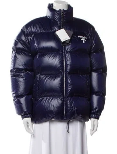Pre-owned Prada 2022 Nylon Down Jacket W/ Tags In Blue