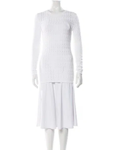Pre-owned Prada 2022 Patterned Sweater W/ Tags In White