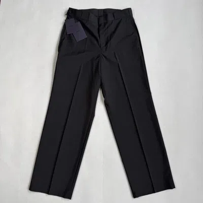 Pre-owned Prada 2022  Wide Fine Wool Logo Pants In Gray