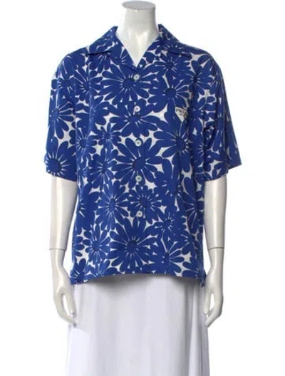 Pre-owned Prada 2022 Printed Blouse In Blue