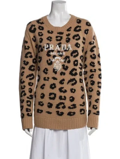 Pre-owned Prada 2022 Printed Sweater In Brown