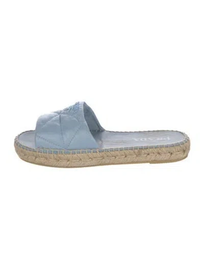 Pre-owned Prada 2022 Quilted Pattern Espadrilles In Blue