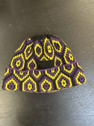 Pre-owned Prada 2022 Raf Simons Knit Beanie In Multicolor