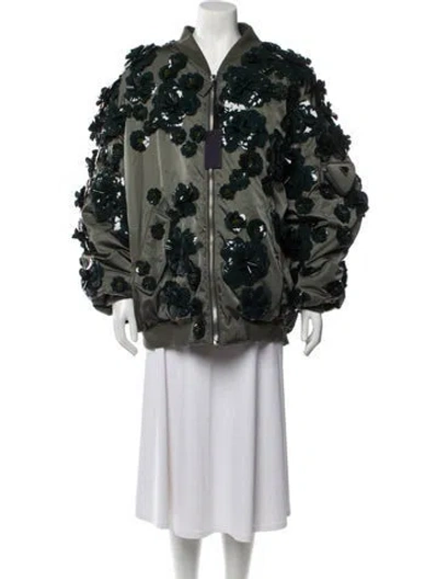 Pre-owned Prada 2022 Re-nylon Bomber Jacket In Green