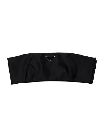 Pre-owned Prada 2022 Re-nylon Crop Top In Black
