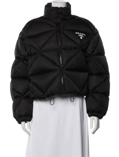 Pre-owned Prada 2022 Re-nylon Down Coat W/ Tags In Black