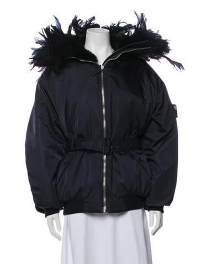 Pre-owned Prada 2022 Re-nylon Down Coat W/ Tags In Blue