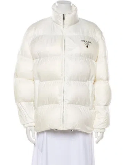 Pre-owned Prada 2022 Re-nylon Down Jacket In Neutral