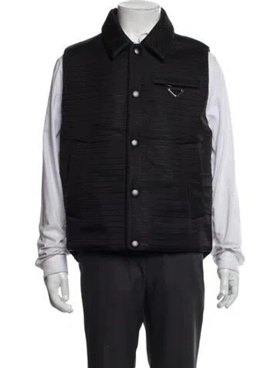 Pre-owned Prada 2022 Re-nylon Padded Vest Vest W/ Tags In Black