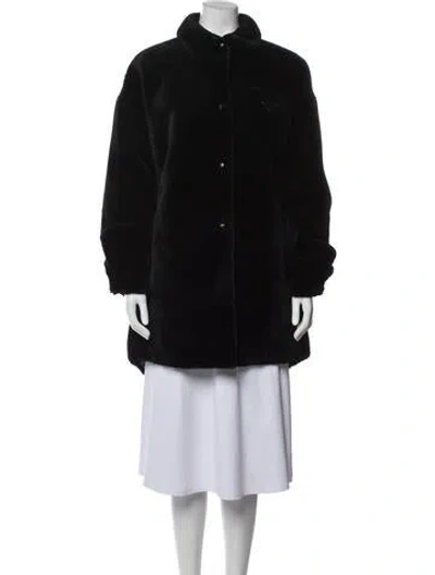 Pre-owned Prada 2022 Reversible Faux Fur Coat W/ Tags In Black