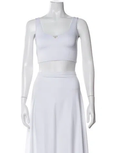 Pre-owned Prada 2022 Scoop Neck Sports Bra In White