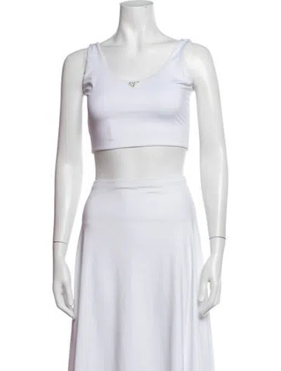 Pre-owned Prada 2022 Scoop Neck Sports Bra In White