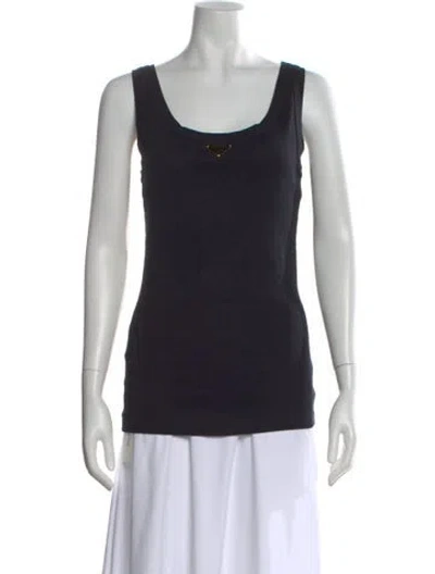 Pre-owned Prada 2022 Scoop Neck Top In Black
