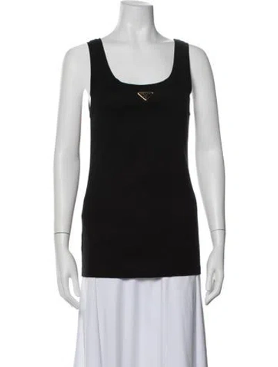 Pre-owned Prada 2022 Scoop Neck Top In Black