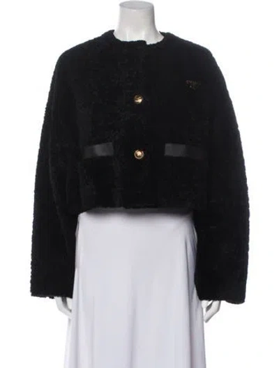 Pre-owned Prada 2022 Shearling Fur Jacket In Black